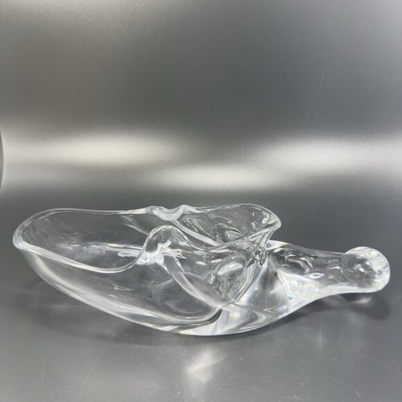 1950s Heisey Glass Clear Elf Shoe Cornucopia Heavy Manganese 365nm Green UV Glow - Picture 2 of 16